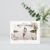 Ocean Beach Wedding Hartelijk dank Foto Card Brief Briefkaart (Staand voorkant)