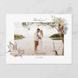 Ocean Beach Wedding Hartelijk dank Foto Card Brief Briefkaart