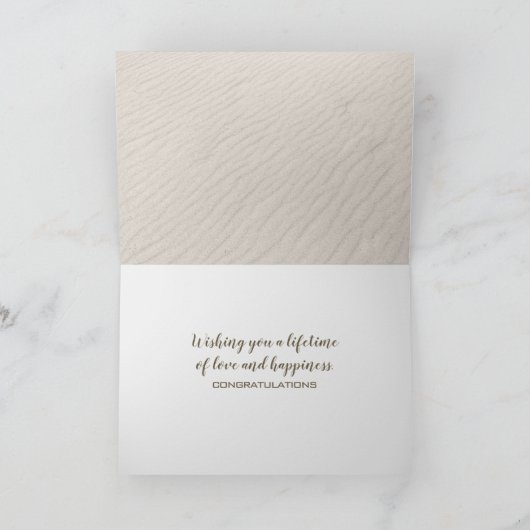 Ocean Beach Wedding Hearts met Names Kaart (Binnen)