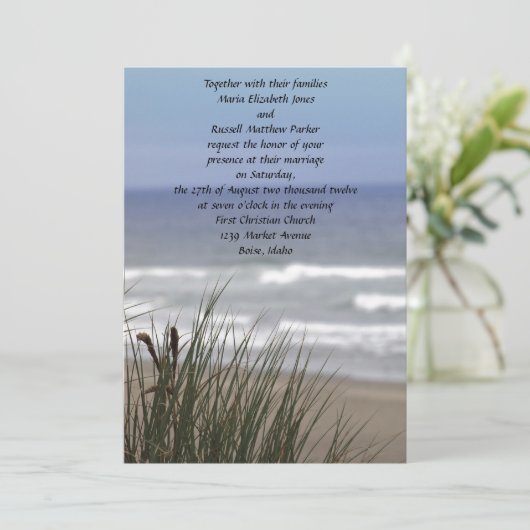 Ocean Beach Wedding Invitations Kaart (Staand voorkant)