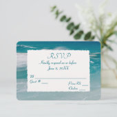 Ocean Beach Wedding RSVP Kaart (Staand voorkant)