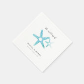 Ocean Beach Wedding Starfish Turquoise Servet (Hoek)