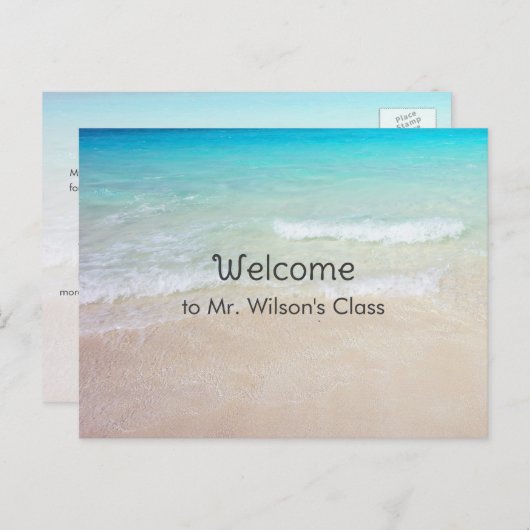 Ocean Beach Welkom terug naar School Briefkaarten (Voorkant / Achterkant)