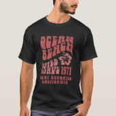 Ocean Beach Wild Wave Surf Aesthetic Words On Back T-shirt (Voorkant)