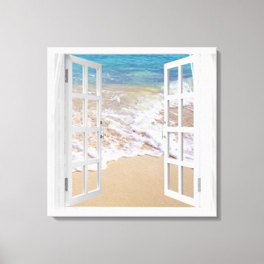 Ocean Beach Window Canvas Afdruk (Voorkant)