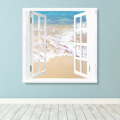 Ocean Beach Window Canvas Afdruk (Insitu (Houten vloer))