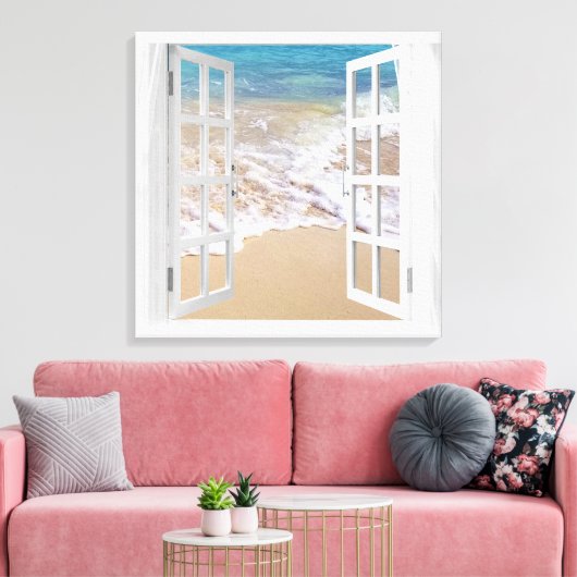Ocean Beach Window Canvas Afdruk (Insitu (Woonkamer))