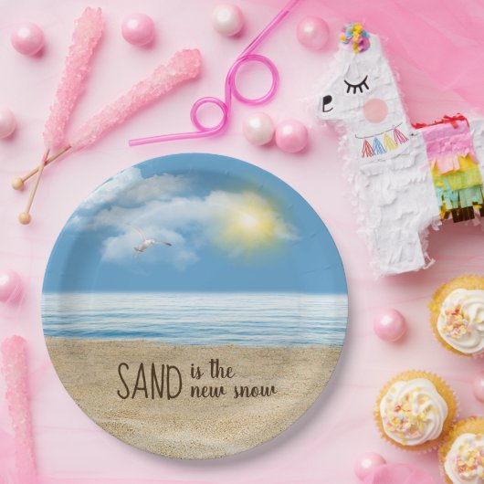 Ocean Beach with Seagull Paper Bord (Feest)