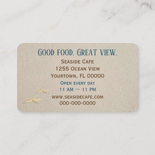 Ocean Beach With Surf Visitekaartje (Achterkant)