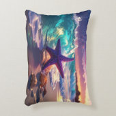 Ocean beach with violet starfish accent kussen (Voorkant(Verticaal))