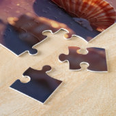 Ocean beach with violet starfish legpuzzel (Zijkant)