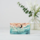 Ocean Beach Yoga Reiki Hemelse Handen Maan Visitekaartje (Staand voorkant)