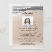 Ocean Beach Zandige voetsporen, viering van het le Kaart (Voorkant)