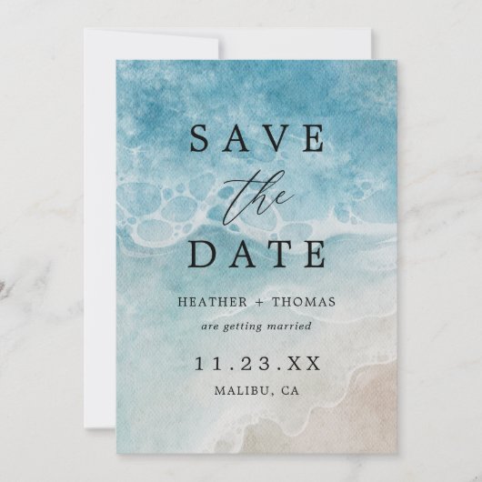 Ocean Beach Zee Destination Wedding Save the Date (Voorkant)