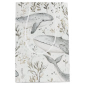 Ocean Beach Zee Grijze Walvissen Medium Cadeauzakje (Voorkant)