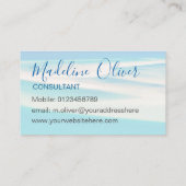 Ocean Beach Zee QR Travel Aqua Blue Business Visitekaartje (Achterkant)