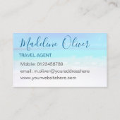 Ocean Beach Zee Reisagent Blue Stijlvol Visitekaartje (Achterkant)