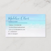 Ocean Beach Zee Social Media Travel Aqua Blue Visitekaartje (Achterkant)