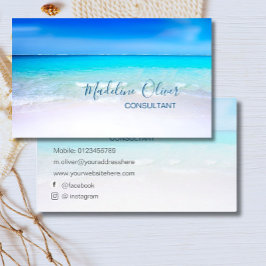 Ocean Beach Zee Social Media Travel Aqua Blue Visitekaartje