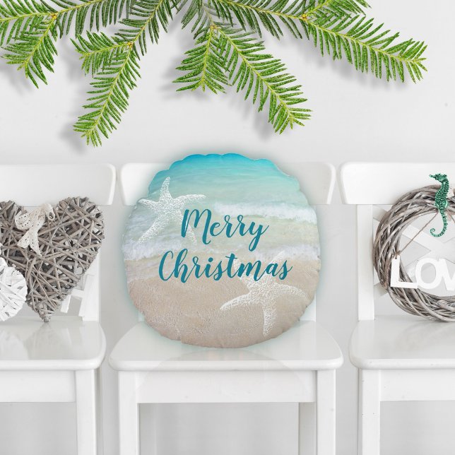 Ocean Beach Zee Stars Holiday of Day Rond Kussen (Creator heeft geüpload)