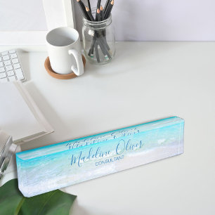 Ocean Beach Zee Travel Aqua Blue Modern Naambordje
