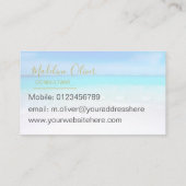 Ocean Beach Zee Travel Aqua Blue Modern Visitekaartje (Achterkant)