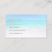 Ocean Beach Zee Travel Aqua Blue Modern Visitekaartje (Achterkant)