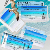 Ocean Beach Zee Travel Aqua Blue Modern Visitekaartje