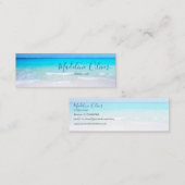 Ocean Beach Zee Travel Aqua Blue Moderne Thin Mini Visitekaartje (Voorkant / Achterkant)