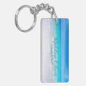 Ocean Beach Zee Travel Aqua Blue Stylish Sleutelhanger (Voorkant Links)
