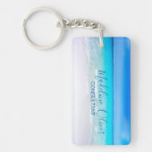 Ocean Beach Zee Travel Aqua Blue Stylish Sleutelhanger (Voorkant)