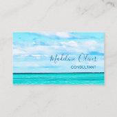 Ocean Beach Zee Travel Aqua Blue Stylish Visitekaartje (Voorkant)