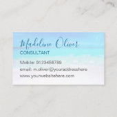 Ocean Beach Zee Travel Aqua Blue Stylish Visitekaartje (Achterkant)