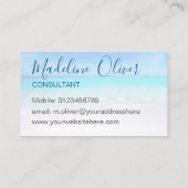 Ocean Beach Zee Travel Aqua Blue Stylish Visitekaartje (Achterkant)