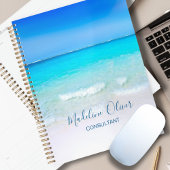 Ocean Beach Zee Travel Business Aqua Blue Modern Planner