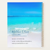 Ocean Beach Zee Travel Business Aqua Blue Modern Planner (Achterkant)