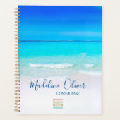 Ocean Beach Zee Travel Business Blue Logo Planner (Voorkant)