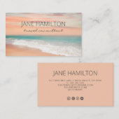 Ocean Beach Zee Travel Modern Visitekaartje (Voorkant / Achterkant)