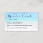 Ocean Beach Zee Travel Spa Aqua Blue Stylish Visitekaartje (Achterkant)
