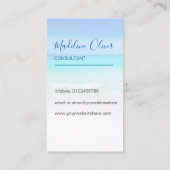 Ocean Beach Zee Travel Spa Aqua Blue Stylish Visitekaartje (Achterkant)