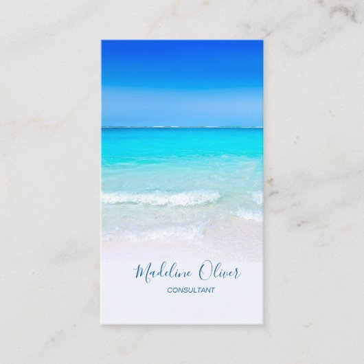 Ocean Beach Zee Travel Spa Aqua Blue Stylish Visitekaartje (Voorkant)