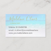 Ocean Beach Zee Travel Spa Blue Gold Stylish Visitekaartje (Achterkant)