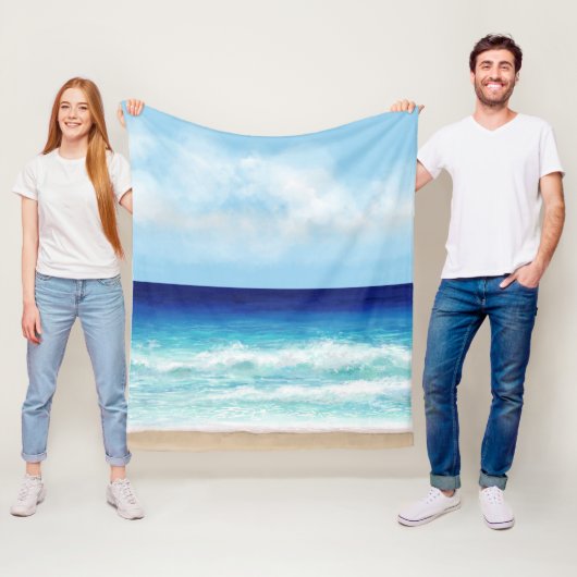 Ocean Beach Zee uitzicht 275 Fleece Deken (In situ)