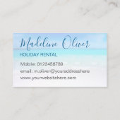 Ocean Beach Zee Vakantiehuis Aqua Blue Stijlvol Visitekaartje (Achterkant)