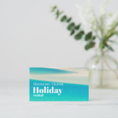 Ocean Beach Zee Vakantiehuis Modern Blue Stijlvol Visitekaartje (Staand voorkant)