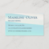 Ocean Beach Zee Vakantiehuis Modern Blue Stijlvol Visitekaartje (Achterkant)