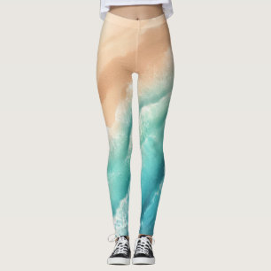 Ocean Beach Zee Waterverf sUMMER tHEME Leggings