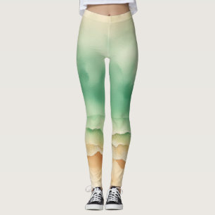 Ocean Beach Zee Waterverf Zonnezand Leggings