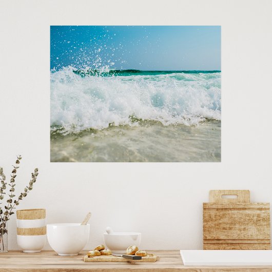 Ocean Beach Zee Waves Coastal Poster (Keuken)