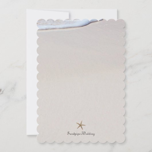Ocean Beach Zeester Wedding Ontvangst Only Kaart (Achterkant)